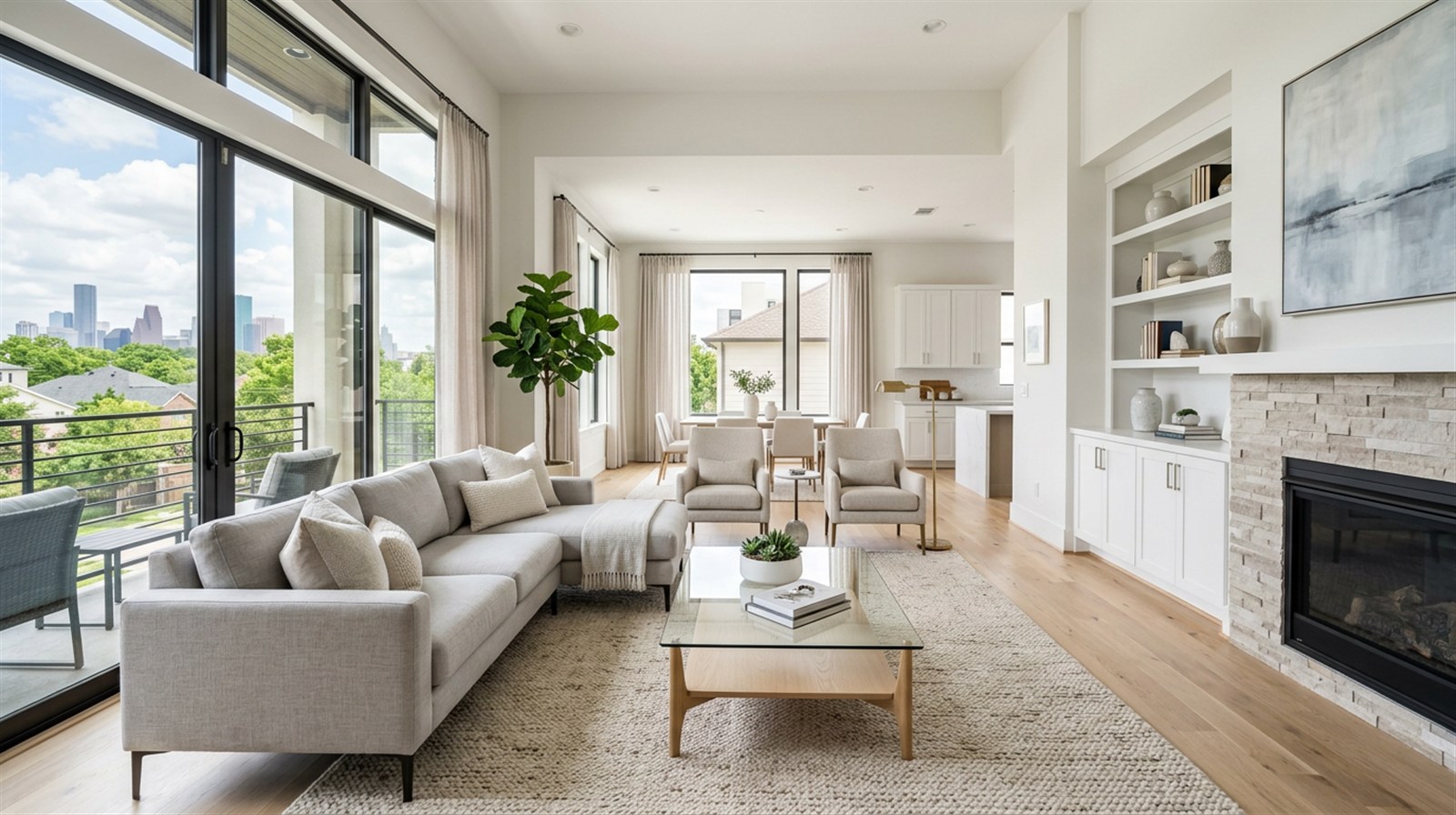 Decluttered, show-ready living space—organizing a Houston home before selling